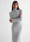 Mango Vestido largo rayas - Gris medio vigoré
