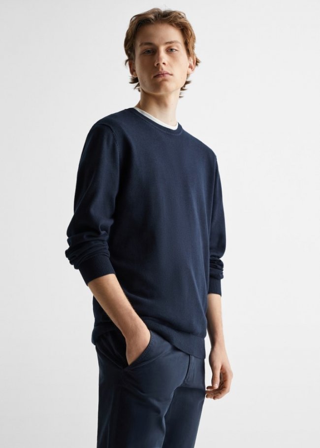 Mango Jersey punto fino - Azul marino