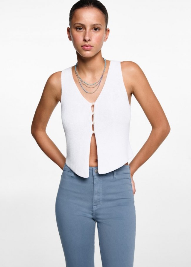Mango Jeans flare abertura - Azul