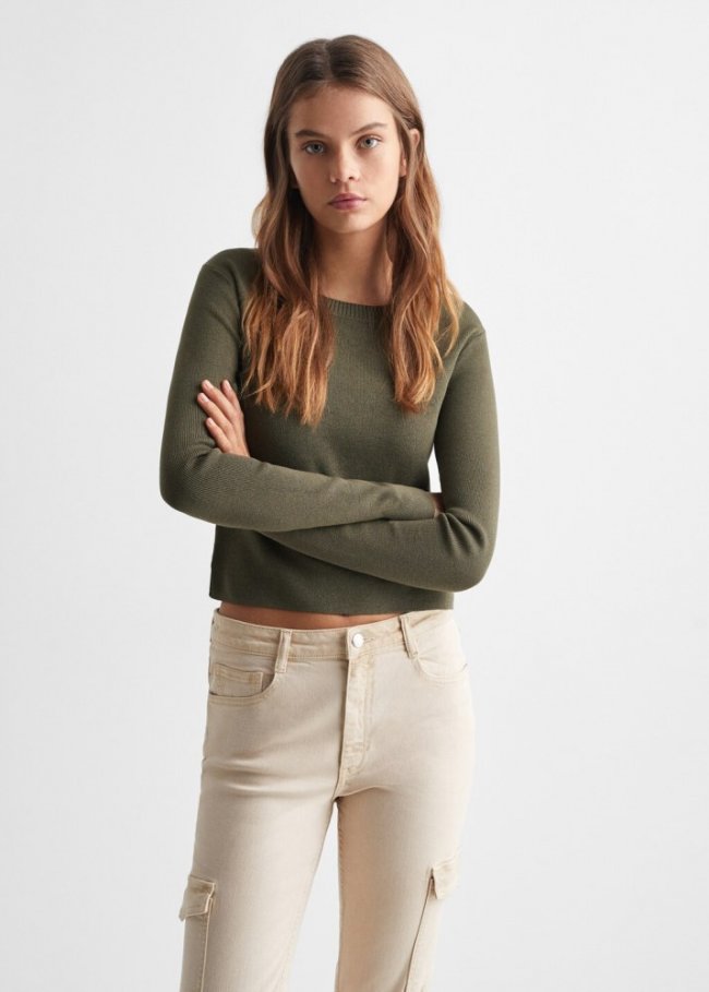 Mango Jersey punto fino - Khaki