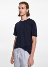 Mango Pijama largo rayas - Azul marino oscuro