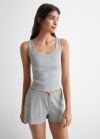 Mango Pack pijama algodón corto - Gris medio vigoré