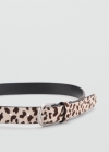 Mango Cinturón piel animal print - Blanco roto