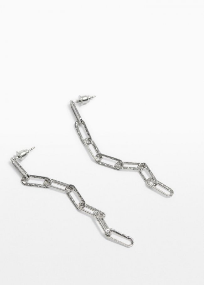 Mango Pendientes cadenas - Plata