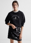 Mango Falda brillante lentejuelas - Negro