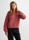 Mango Jersey punto algodón - Fresa
