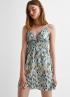 Mango Vestido estampado - Verde pastel