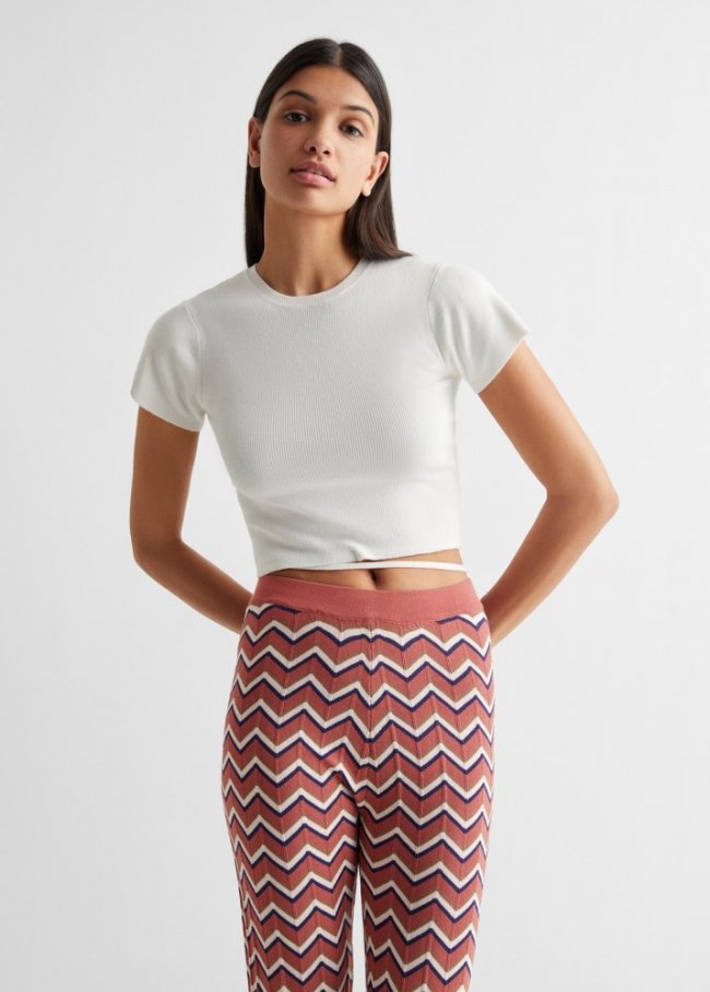 Mango Pantalón estampado - Rosa