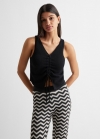 Mango Pantalón estampado - Negro