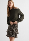 Mango Falda volantes estampada - Khaki