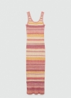 Mango Vestido punto midi multicolor - Cereza