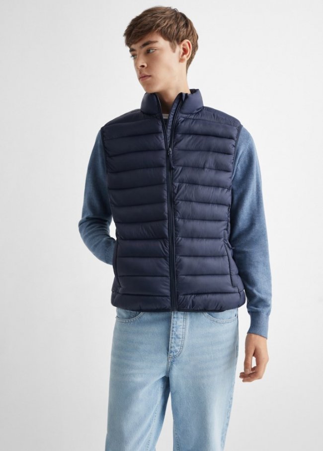 Mango Chaleco acolchado - Azul marino