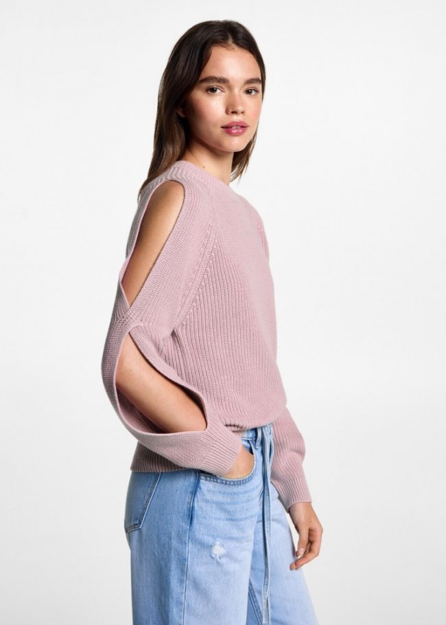 Mango Jersey punto aberturas - Rosa palo