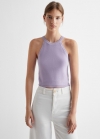 Mango Top cuello halter - Lavanda
