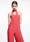 Mango Mono palabra de honor estampado - Rojo coral