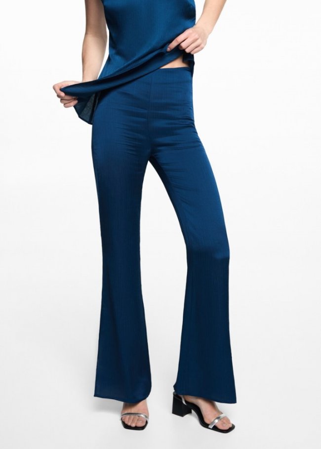 Mango Pantalón acampanado - Azul noche