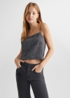 Mango Top crop nudo - Negro