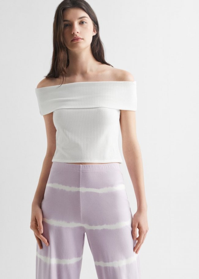Mango Pantalón estampado tie-dye - Morado claro/pastel