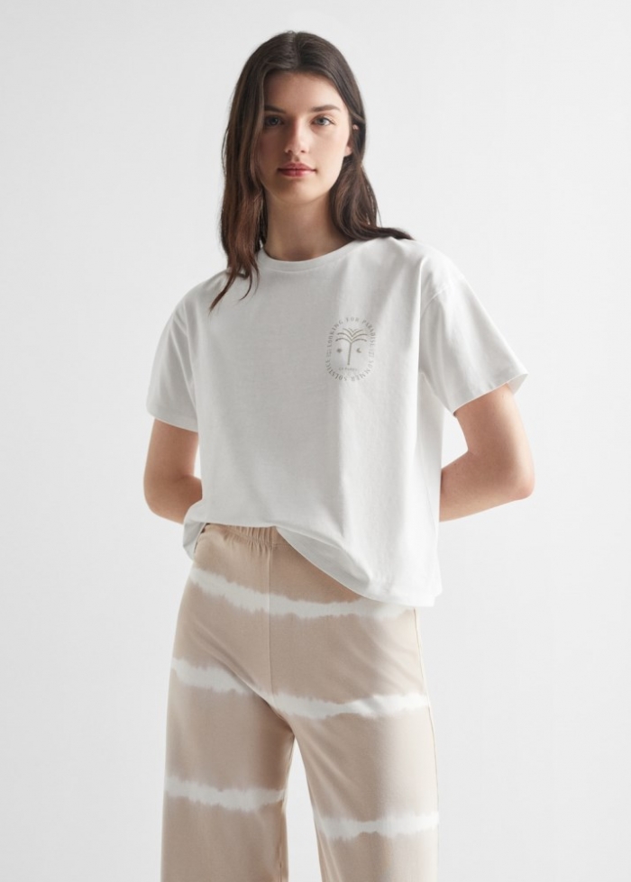 Mango Pantalón estampado tie-dye - Beige