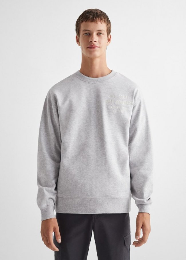 Mango Sudadera mensaje estampado - Gris