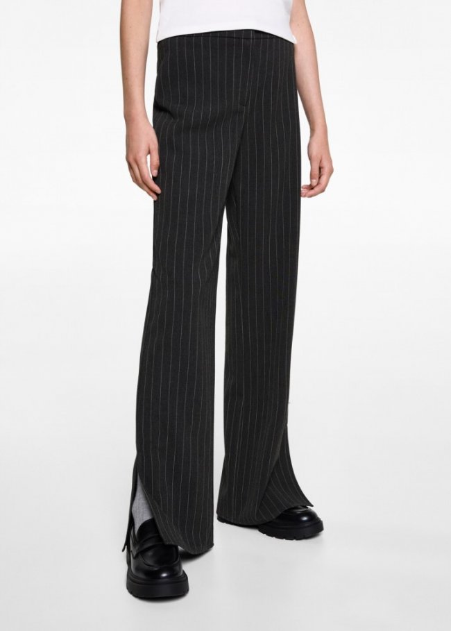 Mango Pantalón traje rayas - Gris