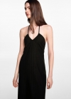 Mango Vestido textura largo - Negro