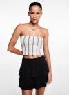Mango Falda algodón volantes - Negro