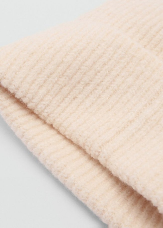 Mango Gorro punto - Blanco roto