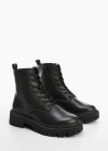 Mango Botín cordones - Negro