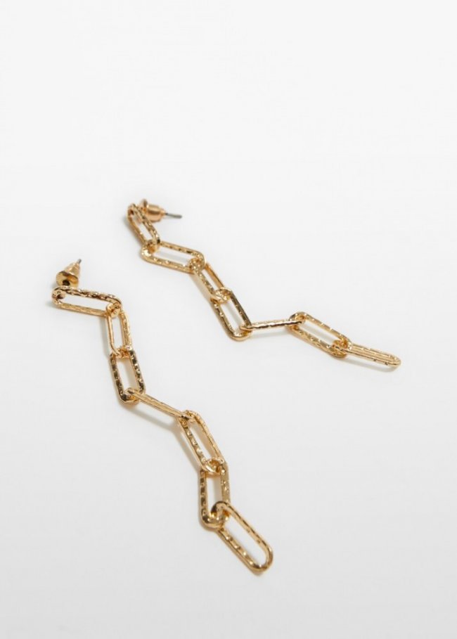 Mango Pendientes cadenas - Oro