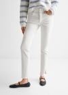 Mango Jeans skinny abertura - Blanco roto