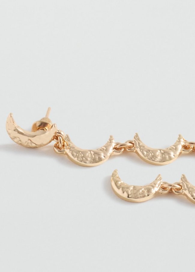Mango Pendientes colgante luna - Oro