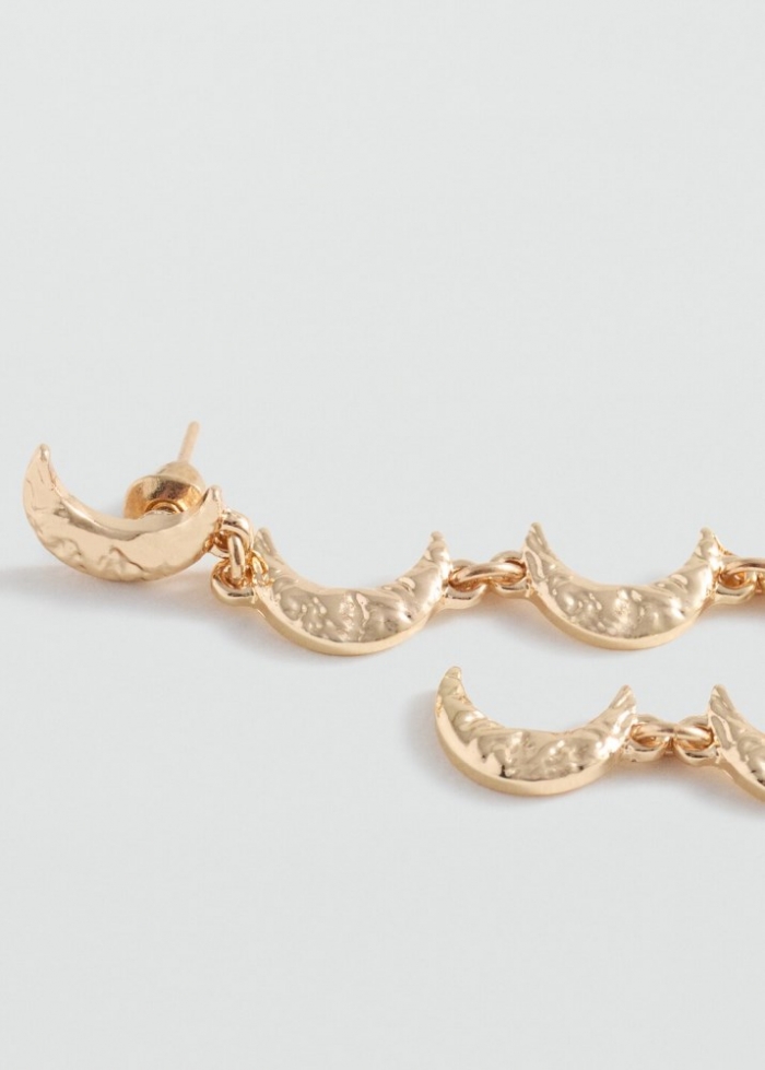 Mango Pendientes colgante luna - Oro