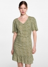 Mango Vestido estampado floral volantes - Verde