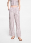 Mango Pantalón recto rayas - Blanco roto