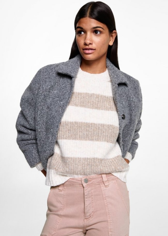 Mango Jeans culotte bolsillos - Rosa pastel
