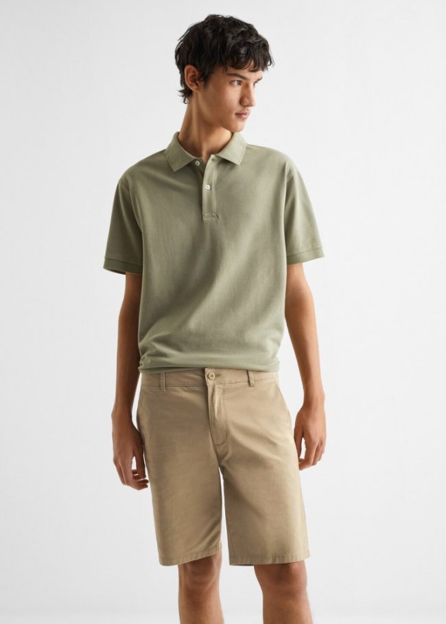 Mango Bermudas algodón - Beige