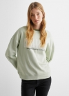 Mango Sudadera mensaje estampado - Verde pastel