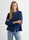 Mango Camisa algodón - Azul marino oscuro