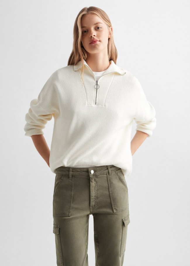 Mango Jeans cargo bolsillos - Khaki