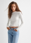 Mango Camiseta algodón manga larga - Blanco roto