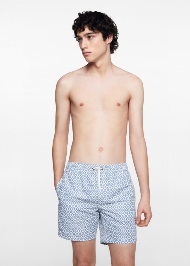 Mango Bañador estampado geométrico - Azul