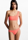 Mango Bikini asimétrico lurex - Rojo coral