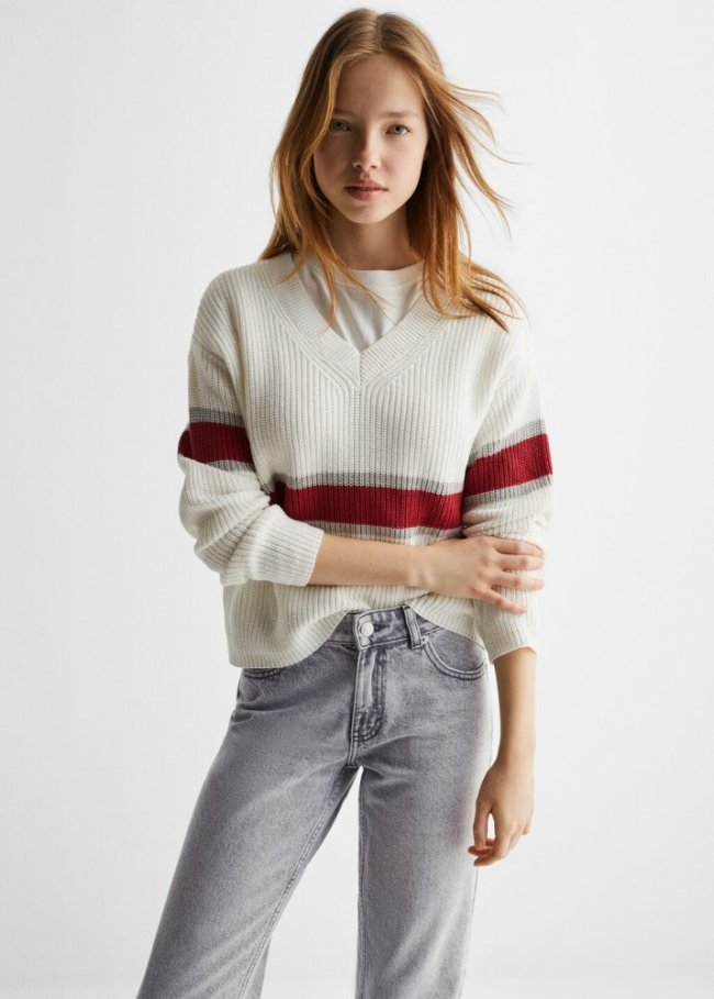 Mango Jeans rectos tiro bajo - Gris