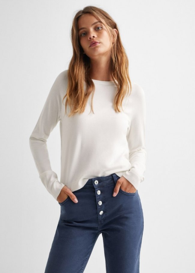 Mango Jeans flare botones - Azul