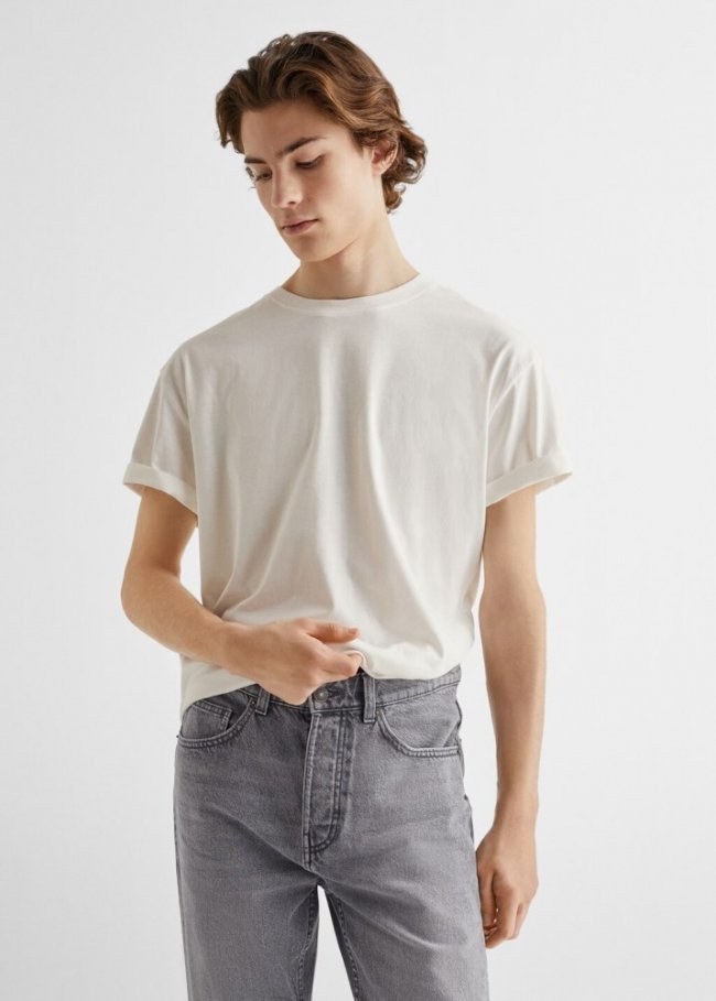 Mango Jeans tapered fit rotos - Gris
