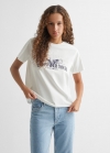 Mango Camiseta estampada algodón - Blanco roto