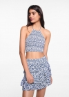 Mango Falda volantes estampada - Blanco roto