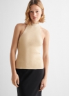 Mango Top cuello halter - Oro