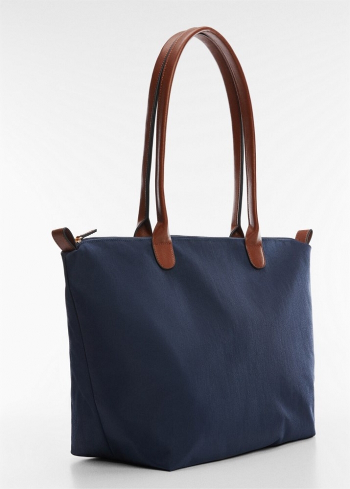 Mango Bolso shopper - Azul marino oscuro